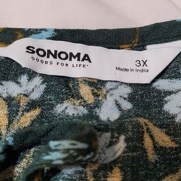 Boho peasants green floral design top - Picture 5 of 7